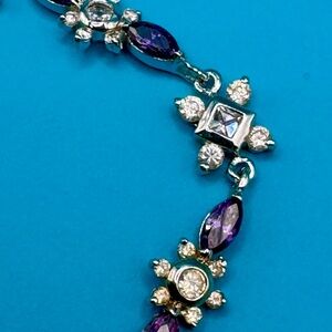 Purple Amethyst Quartz Crystal set in 10K White Gold